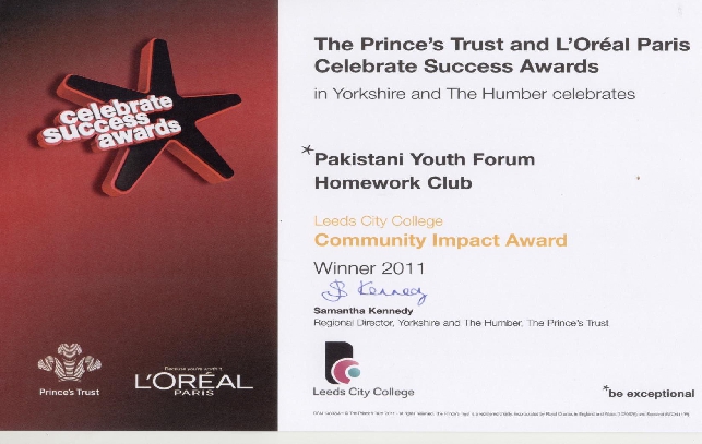 PYF win the Prince's Trust Award